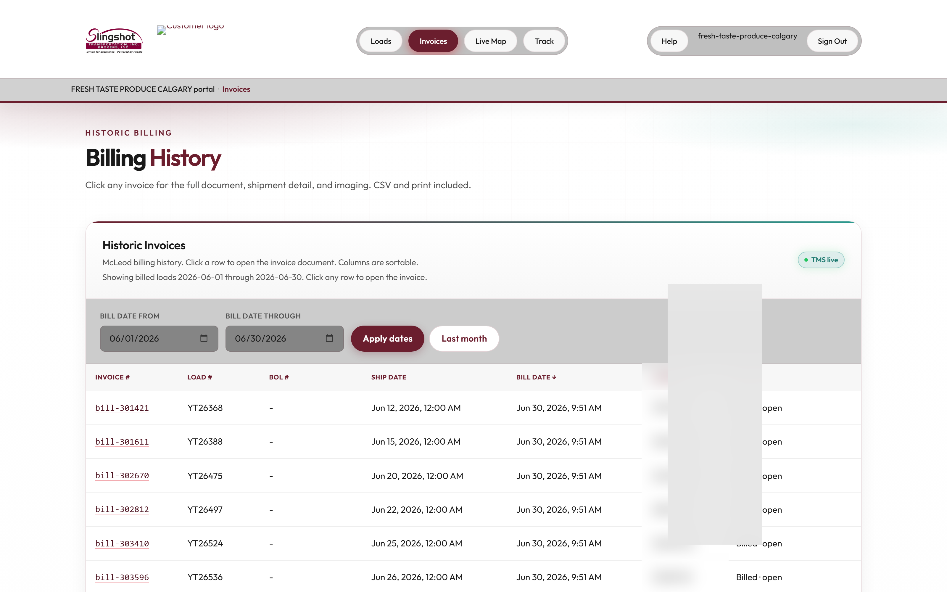 Pipeline Customer Invoices and AR